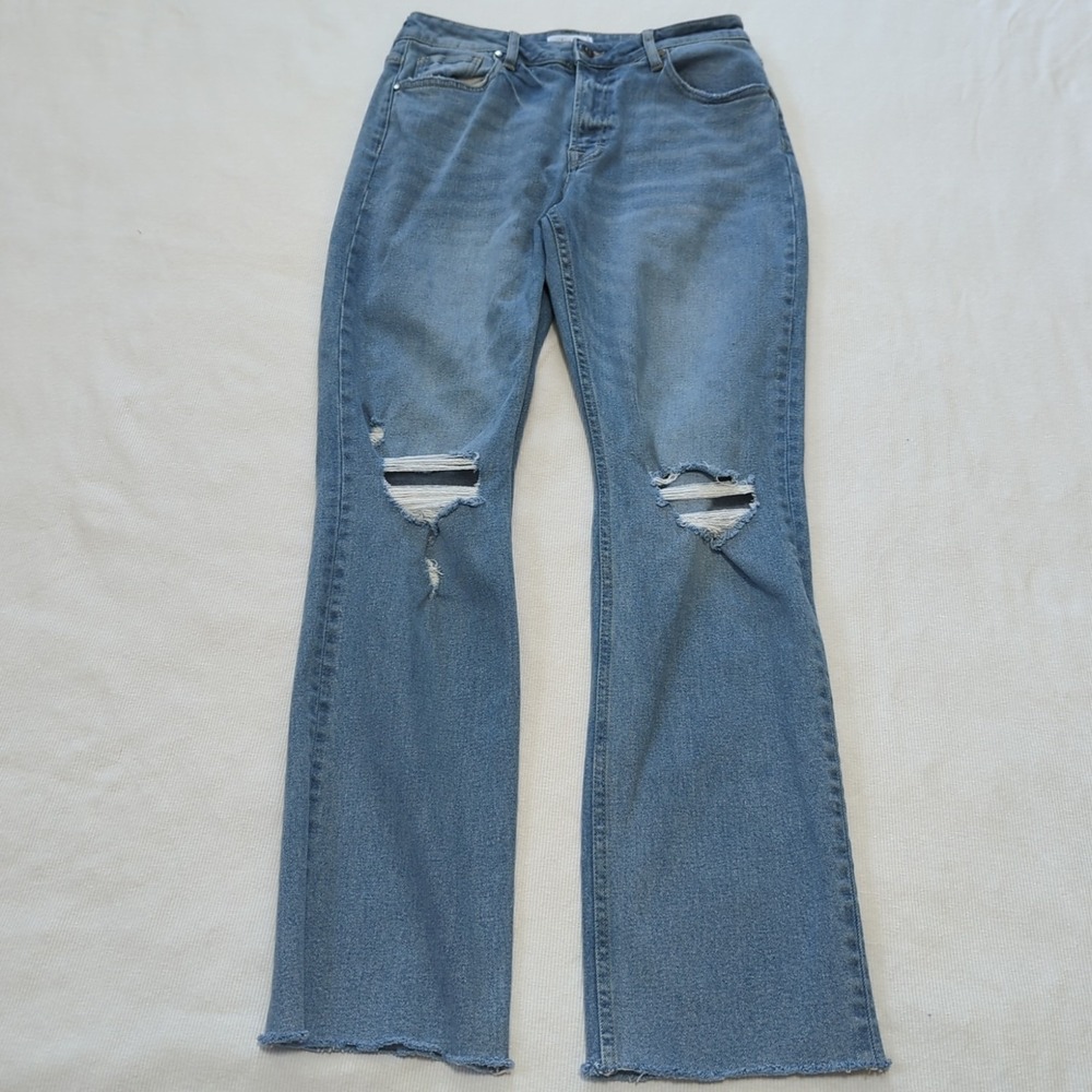 Jelly Jeans Junior Sz3 Distressed Crop Stretch Denim Straight Leg Blue Jeans 169